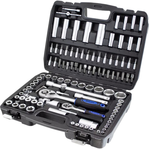 zestaw kluczy nasadowych 108 el crv bituxx grzechotki torx w walizce