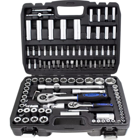 zestaw kluczy nasadowych 108 el crv bituxx grzechotki torx w walizce