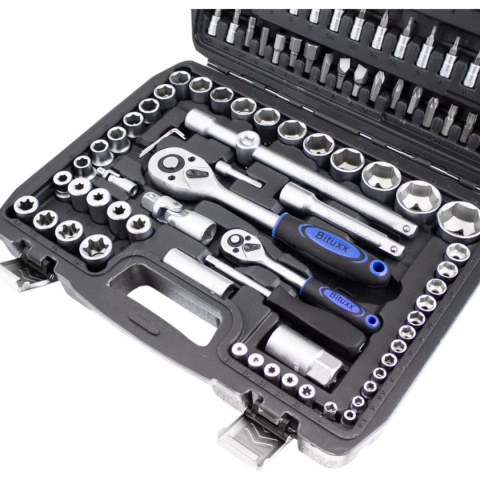 zestaw kluczy nasadowych 108 el crv bituxx grzechotki torx w walizce
