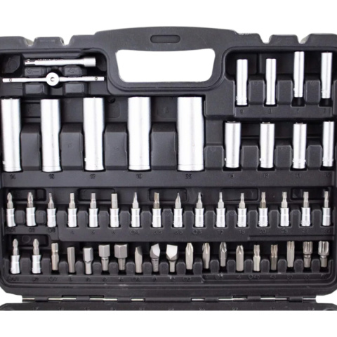 zestaw kluczy nasadowych 108 el crv bituxx grzechotki torx w walizce
