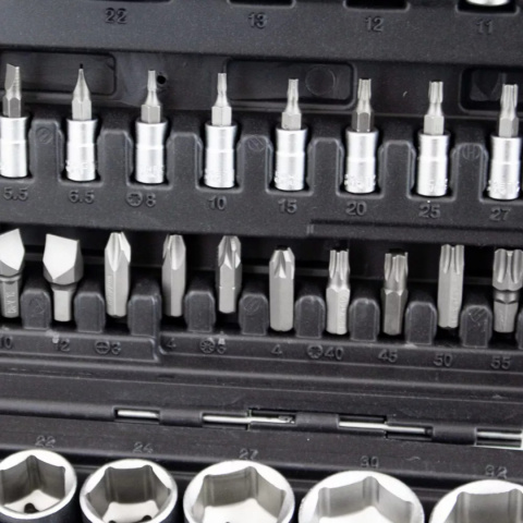 zestaw kluczy nasadowych 108 el crv bituxx grzechotki torx w walizce