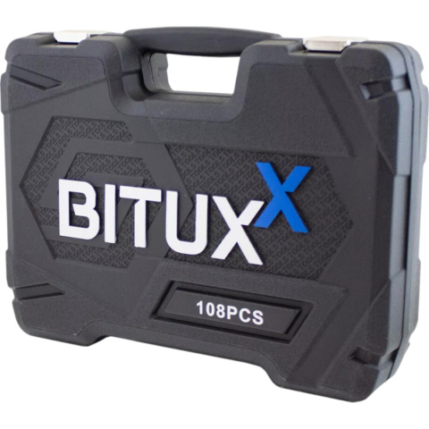 zestaw kluczy nasadowych 108 el crv bituxx grzechotki torx w walizce