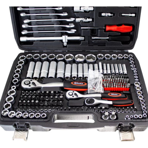 zestaw narzędzi nasadek 215 el grzechotki torx imbus crv warsztatowy