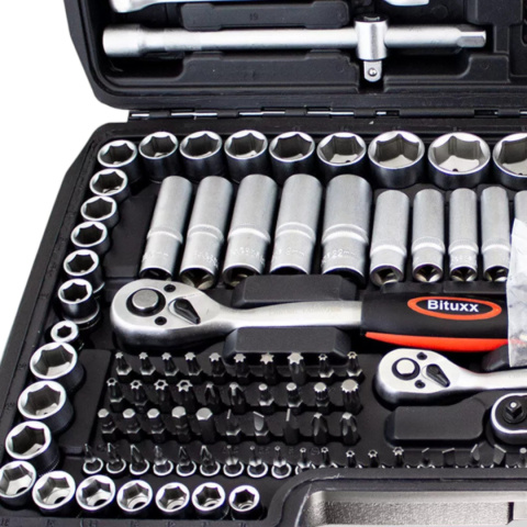 zestaw narzędzi nasadek 215 el grzechotki torx imbus crv warsztatowy