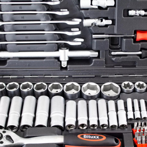 zestaw narzędzi nasadek 215 el grzechotki torx imbus crv warsztatowy