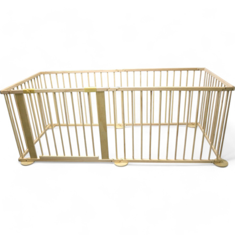 Kojec dla Dziecka Drewniany Ø135 cm Zamykany Bezpieczny do Zabawy