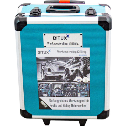 zestaw narzędzi 1200 el walizka na kółkach crv grzechotki klucze