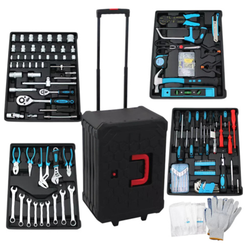 Zestaw Narzędzi 1200 Elementów Wózek z Szufladami i Kołami Mobilny z Rączką