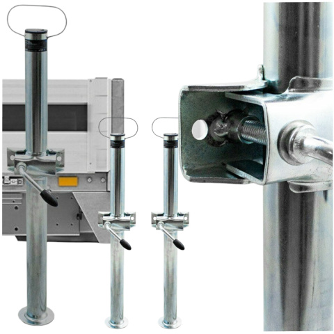 2x Podpora Podpórka Parkingowa z Obejmą do Lawety Przyczepy 70cm 1000kg