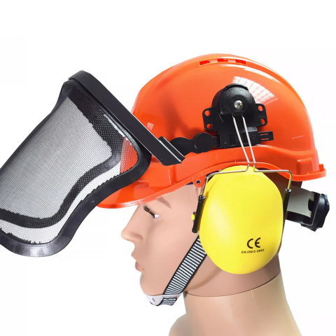 Kask Ochronny BITUXX Dla Leśnika Zdejmowana Osłona Twarzy + Nauszniki