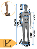 manekin męski 190 cm pełnopostaciowy realistyczny lekki demontowalny