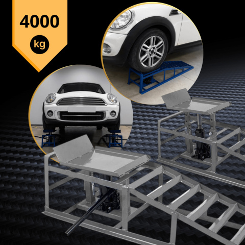 rampy z podnośnikiem hydraulicznym grafitowe 2x2000 kg szerokość opony 22cm