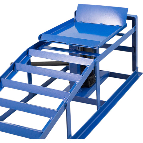 rampy najazdowe z podnośnikiem hydraulicznym 2x2000 kg stalowe regulowane