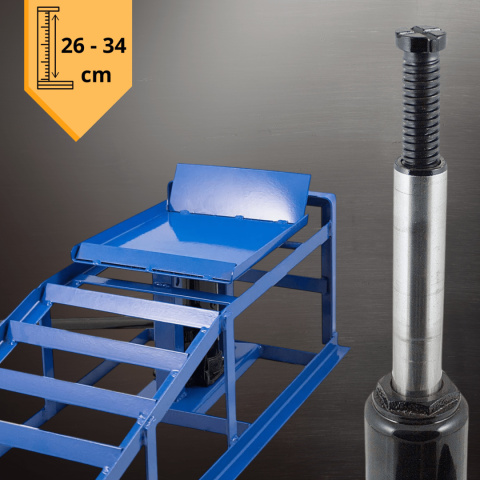 rampy najazdowe z podnośnikiem hydraulicznym 2x2000 kg stalowe regulowane