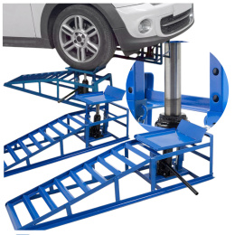 rampy najazdowe z podnośnikiem hydraulicznym 2x2000 kg stalowe regulowane