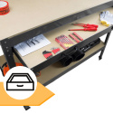 Stół Roboczy Warsztatowy 115x55 cm z Szufladą Hakami Udźwig 100 kg