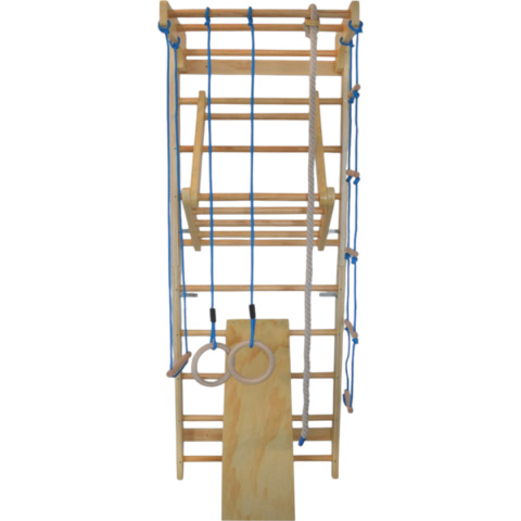 drabinka gimnastyczna drewniana 220 cm stabilna z huśtawką drążkiem lina