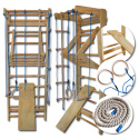 drabinka gimnastyczna drewniana 220 cm stabilna z huśtawką drążkiem lina