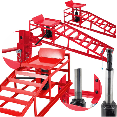 podnośnik hydrauliczny rampy 2x 2000 kg regulowane auto serwis warsztat