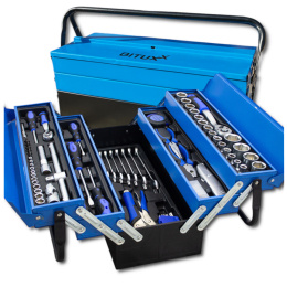 skrzynka z narzędziami 85 el klucze grzechotki wkrętaki walizka warsztatowa