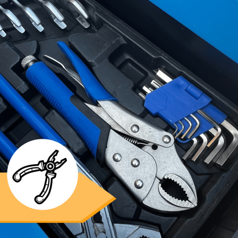 skrzynka z narzędziami 85 el klucze grzechotki wkrętaki walizka warsztatowa