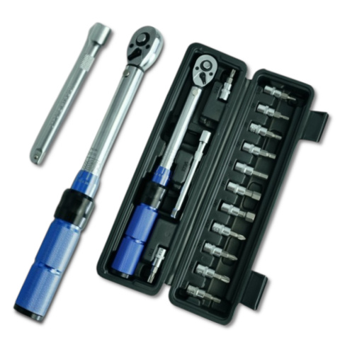 klucz dynamometryczny rowerowy 2-24 Nm 1/4" zestaw nasadek 15 elementów