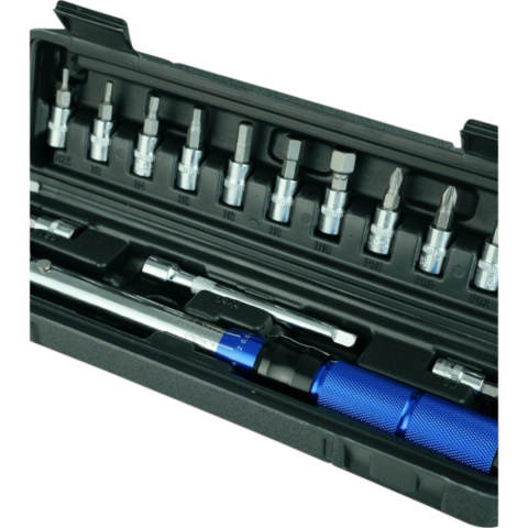 klucz dynamometryczny rowerowy 2-24 Nm 1/4" zestaw nasadek 15 elementów