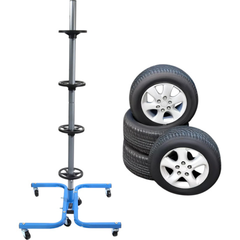 stojak na koła i opony stalowy udźwig 150 kg mobilny garaż warsztat 245 mm