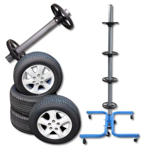 stojak na koła i opony stalowy udźwig 150 kg mobilny garaż warsztat 245 mm