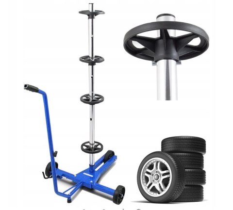 Mobilny Stojak Na Opony Felgi Koła 4 szt. 100kg 72cm Organizer Warsztatowy