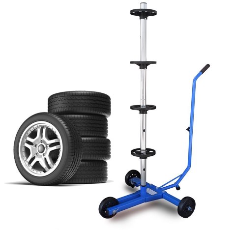 Mobilny Stojak Na Opony Felgi Koła 4 szt. 100kg 72cm Organizer Warsztatowy