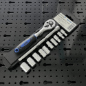zestaw kluczy nasadowych 12w1 grzechotka 1/4 nasadki 4-13 mm przedłużka