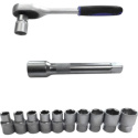 zestaw narzędzi 12w1 grzechotka 1/2 nasadki 10-24 mm przedłużka 125 mm