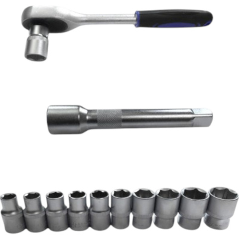 zestaw narzędzi 12w1 grzechotka 1/2 nasadki 10-24 mm przedłużka 125 mm