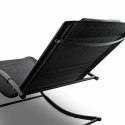 Leżak Bujany OGRODOWY 175cm 150kg Nowoczesny Fotel Leżanka Czarny Zestaw x2