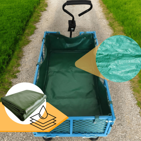 Wózek Ogrodowy 300 kg Pneumatyczne Koła Demontowalne Ścianki Stalowy Kosz