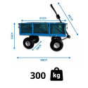 Wózek Ogrodowy 300 kg Pneumatyczne Koła Demontowalne Ścianki Stalowy Kosz