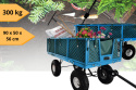 Wózek Ogrodowy 300 kg Pneumatyczne Koła Demontowalne Ścianki Stalowy Kosz