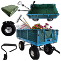 Wózek Ogrodowy 300 kg Pneumatyczne Koła Demontowalne Ścianki Stalowy Kosz