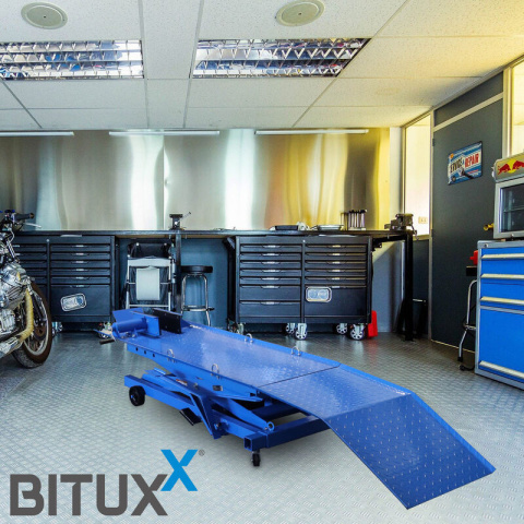 podnosnik motocyklowy platformowy platforma 364 kg rampa serwisowa 21-78 cm