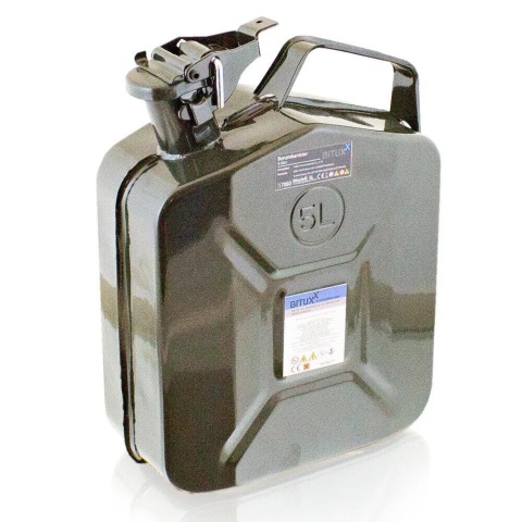 kanister na paliwo 5l metalowy bituxx z atestem bezpieczny zamek bagnetowy