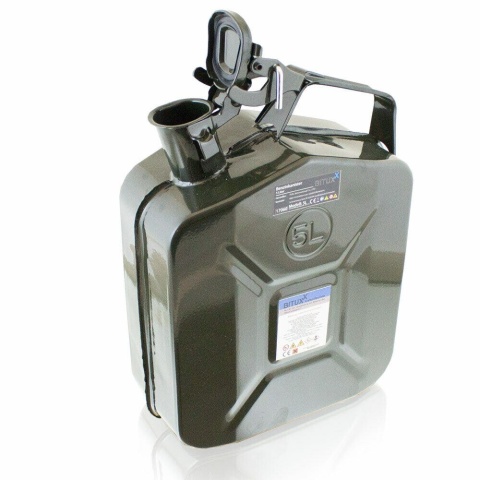 kanister na paliwo 5l metalowy bituxx z atestem bezpieczny zamek bagnetowy