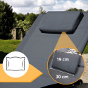 Leżak ogrodowy 160x62 cm textilene stalowy odporny UV 150 kg Szary