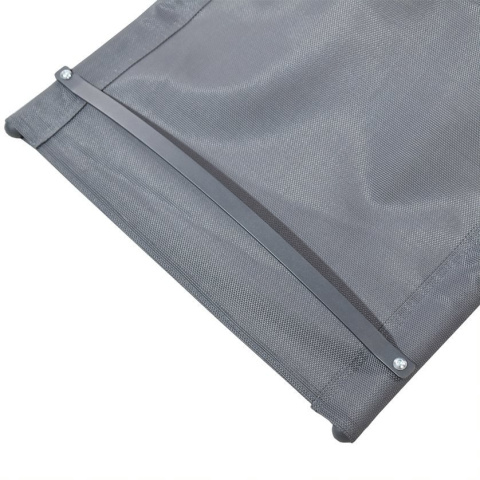 Leżak ogrodowy 160x62 cm textilene stalowy odporny UV 150 kg Szary