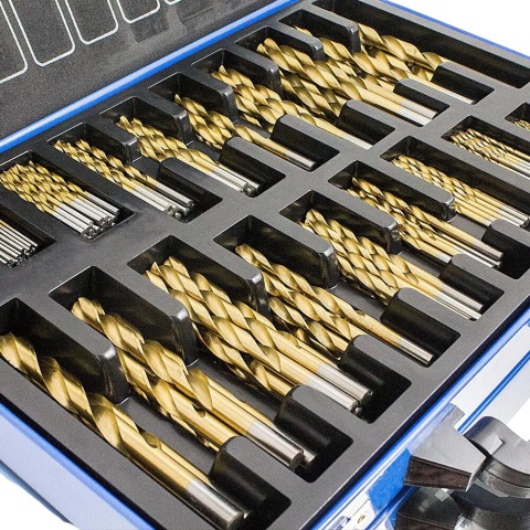 Zestaw wierteł 230 szt. kobalt HSS do metalu tytanowa powłoka 1-10 mm