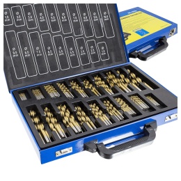 Zestaw wierteł 230 szt. kobalt HSS do metalu tytanowa powłoka 1-10 mm