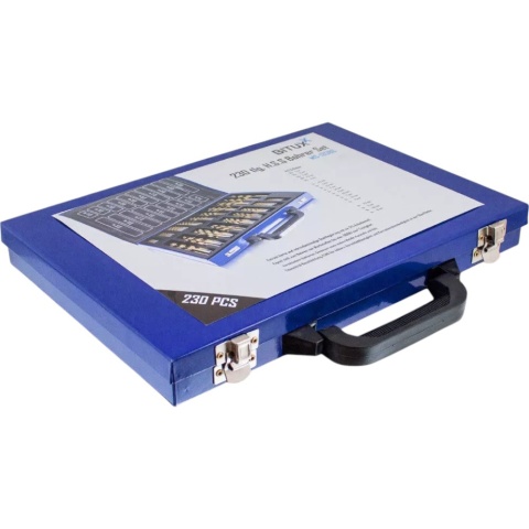 Wiertła kobaltowe 1-10mm 230el tytanowa powłoka skrzynka metalowa