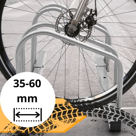 stojak na 4 rowery montaż ścienny podłogowy odporny na korozję ip44