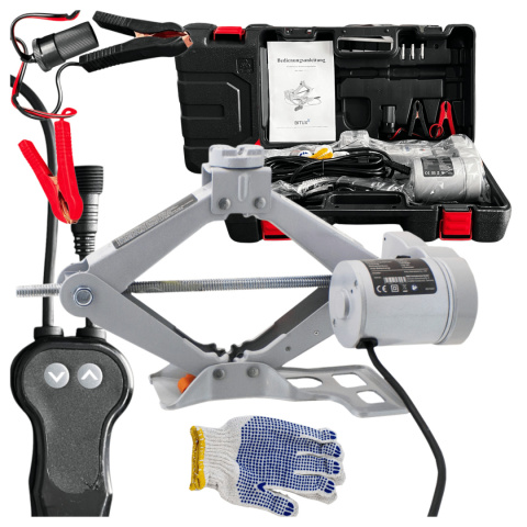 Elektryczny podnośnik samochodowy 2T 12V z pilotem wys. 12-35cm lekki 4.3kg