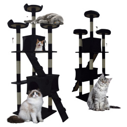 drapak dla kota czarny domek legowisko platformy zabawki sizal stabilny